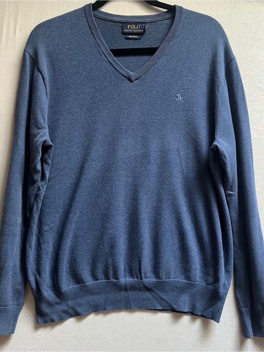 Ralph Lauren Classic V-Neck 100% Pima Cotton Sweater M